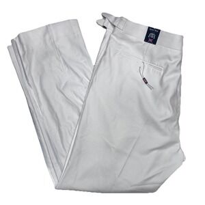 Savile Row Company Men's Dress Pants White 40x30 Flat Front Polyester NWT!